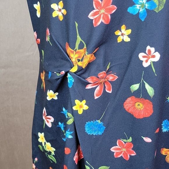 TAHARI Blue Floral Dress 16‎ - Picture 3 of 9